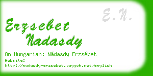 erzsebet nadasdy business card